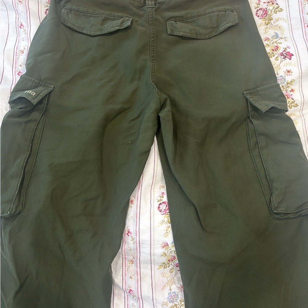TNA Green Cargo Pants with Sturdy Cotton Blend